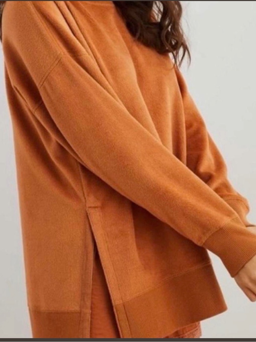 Aerie Women's Cozy Side-Slit Sweater in Rust Orange